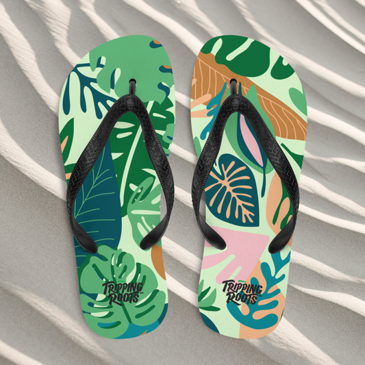 Tropical Jungle Pattern Flip-Flops